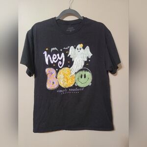 Simply Southern Black 'Hey Boo' Halloween Tee